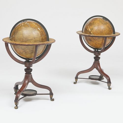 PAIR OF ENGLISH TERRESTRIAL AND