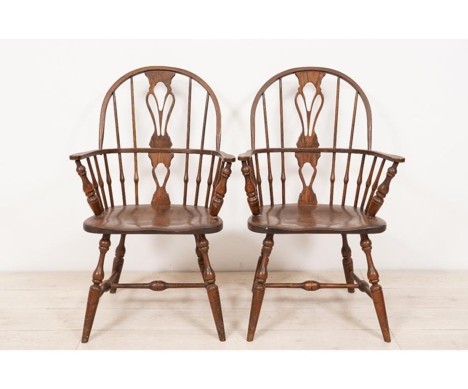 Pair of English Windsor style oak