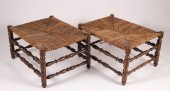 PAIR OF ENGLISH WOOD AND RUSH