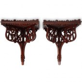 PAIR OF ENGLISH WOOD WALL BRAC