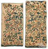 PAIR OF ENGLISH WOOL ON LINEN