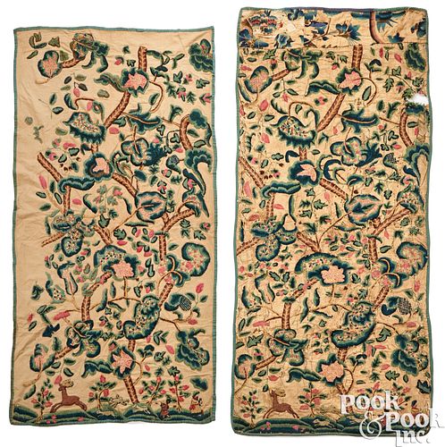 PAIR OF ENGLISH WOOL ON LINEN