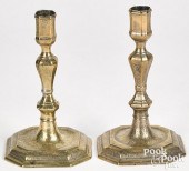 PAIR OF ENGRAVED BRASS HUGUENO