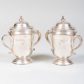 PAIR OF ENSKO SILVER HORSE RAC