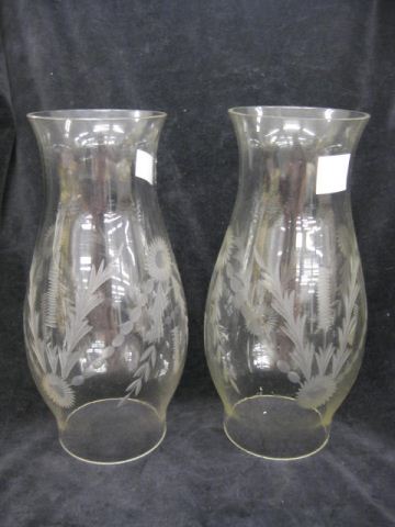 Pair of Etched Crystal Hurricane