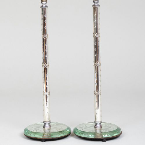 PAIR OF ETCHED GLASS BOUDOIR