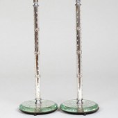 PAIR OF ETCHED GLASS BOUDOIR L