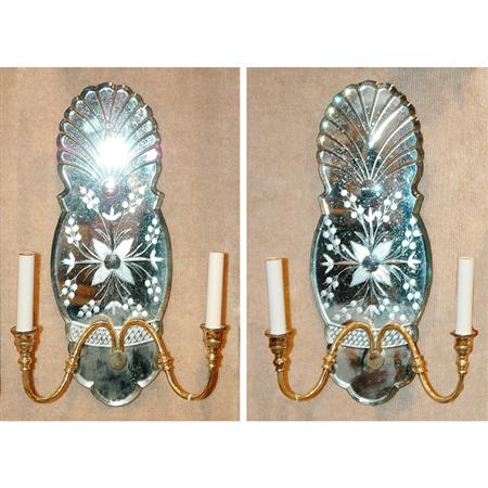 Pair of Etched Mirrored-Back