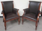 PAIR OF ETHAN ALLEN STAINED FR