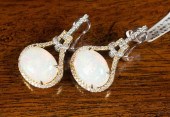 PAIR OF ETHIOPIAN OPAL AND DIA