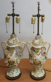 PAIR OF EUROPEAN FLORAL ENCRUS