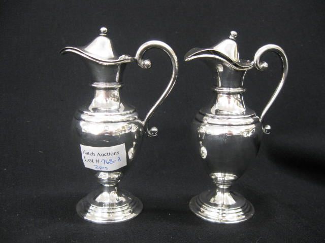Pair of European Silver Jugs or