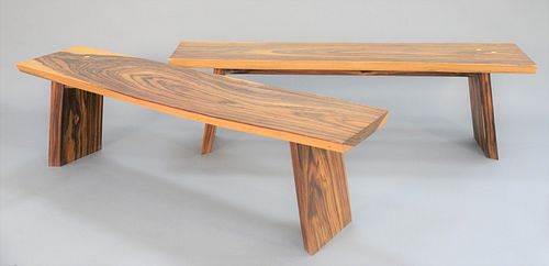 PAIR OF EXOTIC FREE-EDGE WOOD