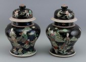 PAIR OF FAMILLE NOIRE PORCELAI
