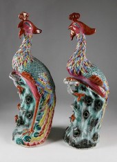 PAIR OF FAMILLE ROSE ENAMELED