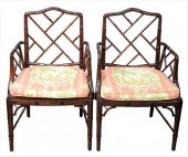 PAIR OF FAUX BAMBOO CHINESE CH