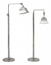 PAIR OF FAUX BAMBOO METAL FLOO