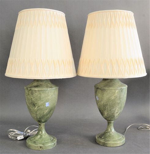 PAIR OF FAUX MARBLE PAINTED METAL