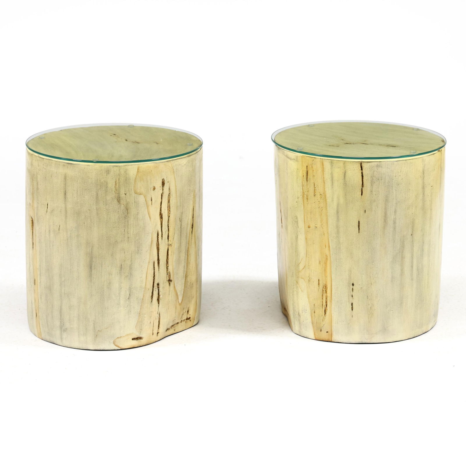 PAIR OF FAUX PETRIFIED WOOD