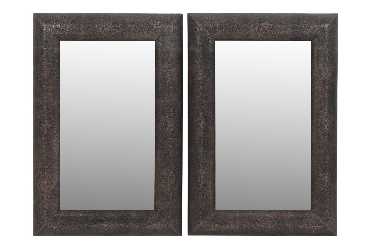 PAIR OF FAUX SHAGREEN RECTANGULAR