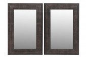 PAIR OF FAUX SHAGREEN RECTANGU