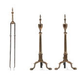 PAIR OF FEDERAL BRASS ANDIRONS