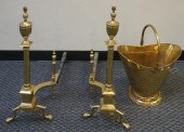 PAIR OF FEDERAL BRASS ANDIRONS