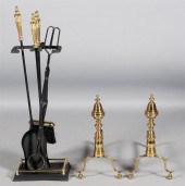 PAIR OF FEDERAL BRASS ANDIRONS