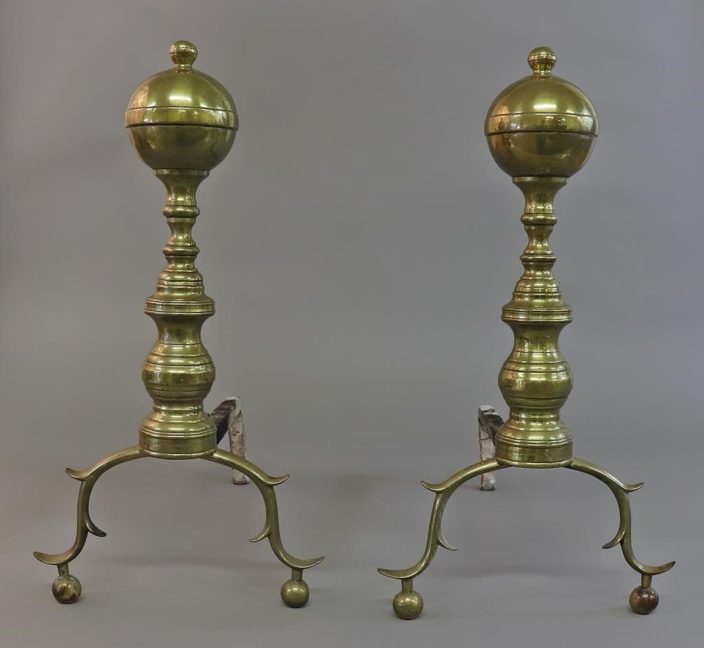Pair of Federal brass ball top
