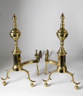 PAIR OF FEDERAL BRASS BALL TOP