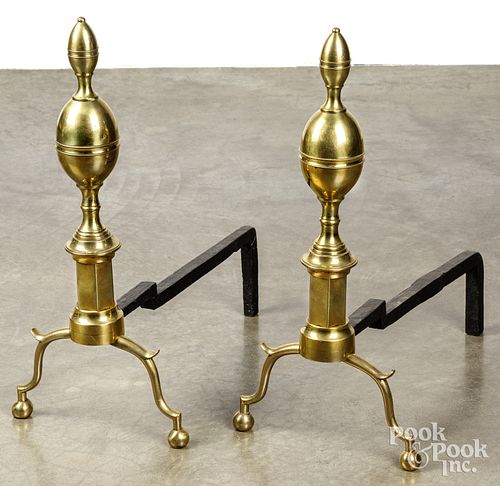 PAIR OF FEDERAL BRASS LEMON TOP