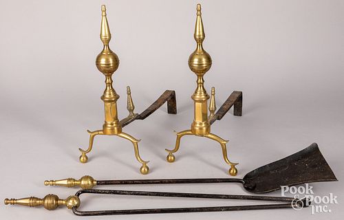 PAIR OF FEDERAL BRASS STEEPLE TOP