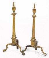 PAIR OF FEDERAL BRASS URN TOP
