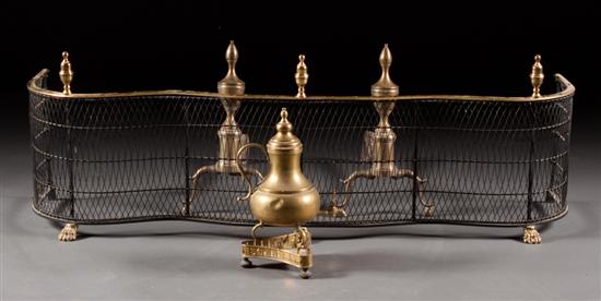 Pair of Federal brass urn-top