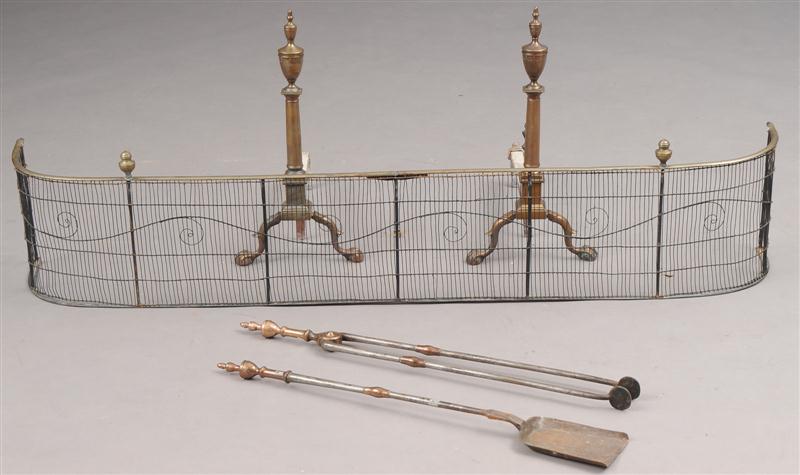 PAIR OF FEDERAL ENGRAVED BRASS