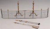 PAIR OF FEDERAL ENGRAVED BRASS