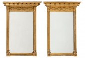 PAIR OF FEDERAL GILT MIRRORS A