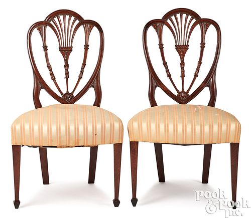PAIR OF FEDERAL MAHOGANY SHIELDBACK