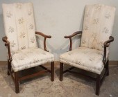 PAIR OF FEDERAL MAHOGANY UPHOL