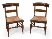 PAIR OF FEDERAL RUSH-SEAT SIDE