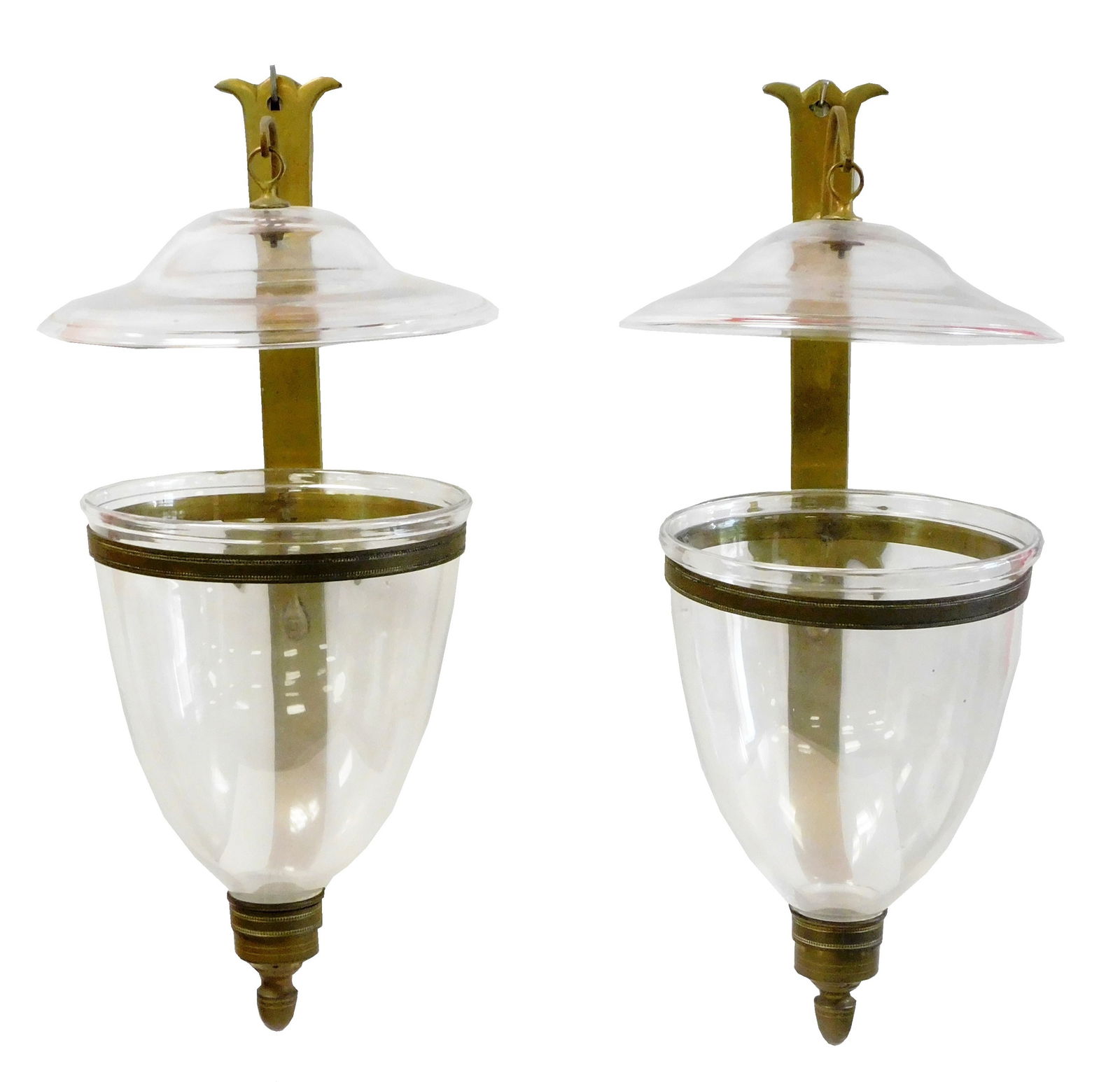 PAIR OF FEDERAL STYLE BRASS AND