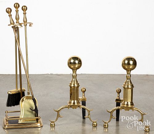 PAIR OF FEDERAL STYLE BRASS