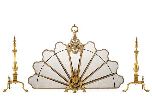PAIR OF FEDERAL STYLE BRASS