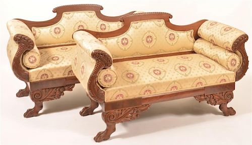 PAIR OF FEDERAL STYLE CARVED