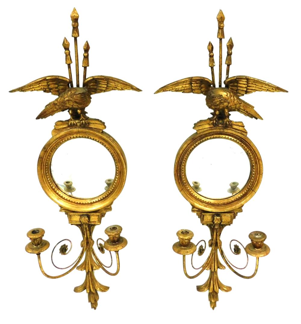 PAIR OF FEDERAL STYLE GILTWOOD