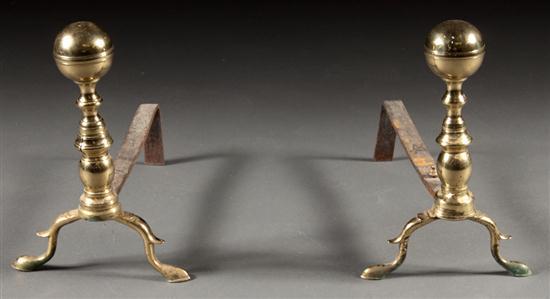 Pair of Federal turned brass