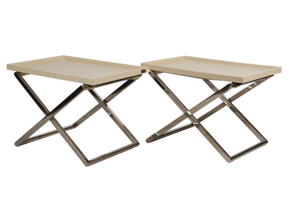 PAIR OF FENDI CASA TRAY-TOP END