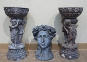 PAIR OF FIBERGLASS CHERUB-BASE