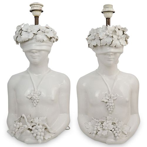 PAIR OF FIGURAL BLANC DE CHINE