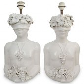 PAIR OF FIGURAL BLANC DE CHINE